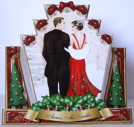 Art Deco Christmas Stepper Card-2 by Margaret McCartney