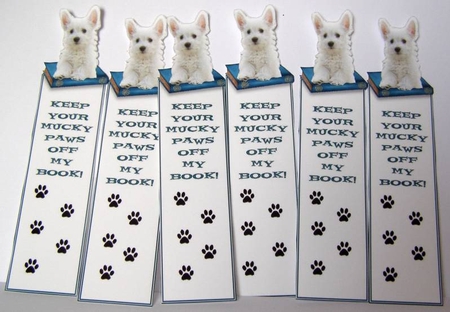 West Highland Terrier - Westie -  Bookmarks x 6 by Margaret McCartney