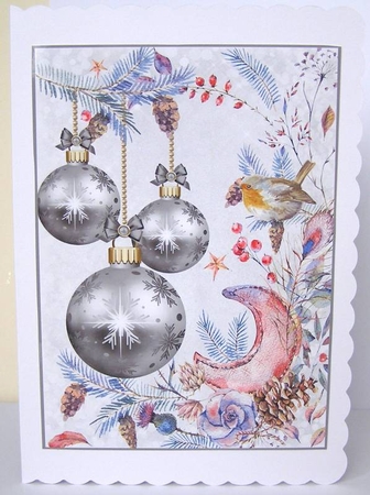 Large grey Christmas baubles topper  by Margaret McCartney