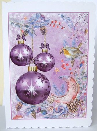 Large purple Christmas baubles topper  by Margaret McCartney