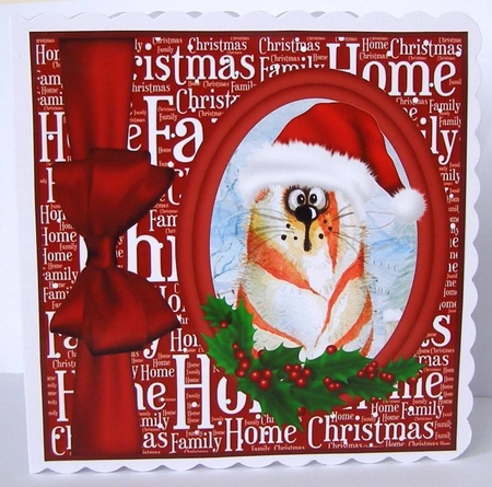 3 Christmas cat card fronts/toppers by Margaret McCartney