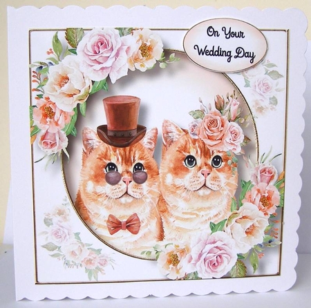 The Wedding Cats 3 8x8 by Margaret McCartney