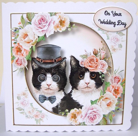 The Wedding Cats 2 8x8 by Margaret McCartney