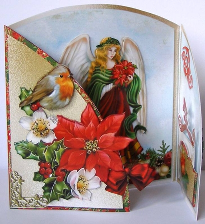 The Christmas Angel Half Moon Gatefold Card Kit by Margaret McCartney