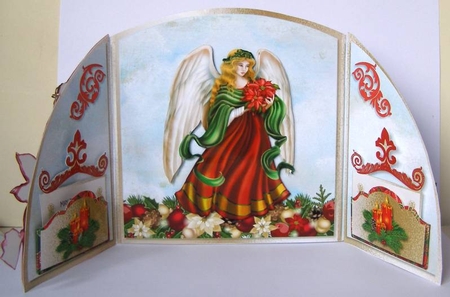 The Christmas Angel Half Moon Gatefold Card Kit by Margaret McCartney