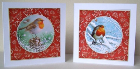 6 Gorgeous robin Christmas toppers by Margaret McCartney