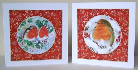 6 Gorgeous robin Christmas toppers by Margaret McCartney