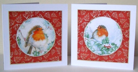 6 Gorgeous robin Christmas toppers by Margaret McCartney