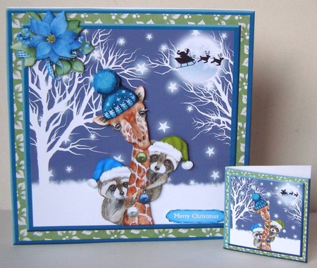 Giraffe and friends christmas decoupage mini kit by Margaret McCartney