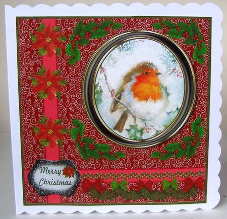 Christmas robin card front 2 by Margaret McCartney