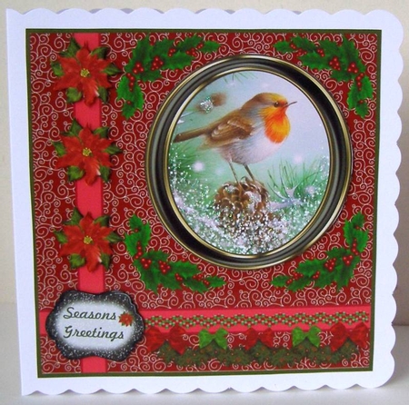 Christmas robin card front 3 by Margaret McCartney