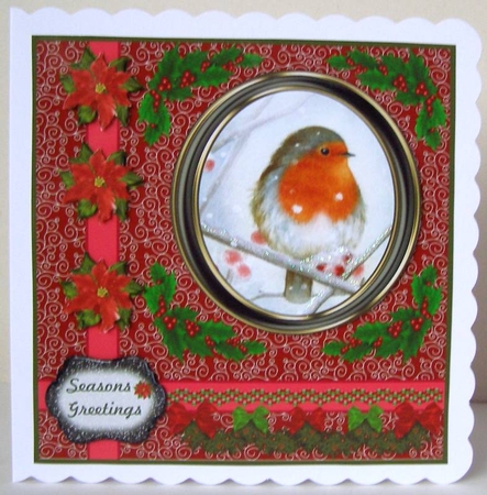 Christmas robin card front 4 by Margaret McCartney