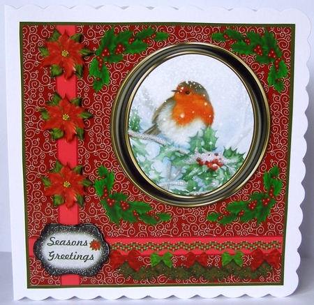 Christmas robin card front 5 by Margaret McCartney