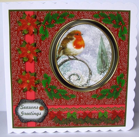 Christmas robin card front 7 by Margaret McCartney