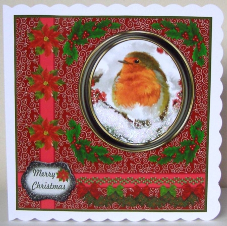 Christmas robin card front 8 by Margaret McCartney