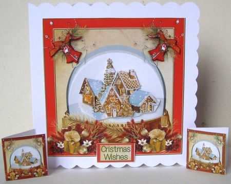 Christmas house Globe Red by Margaret McCartney