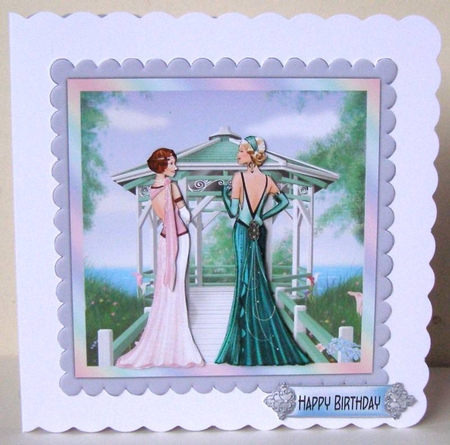 Perfect Summers Day - 6x6 inch card front with decoupage by Margaret McCartney