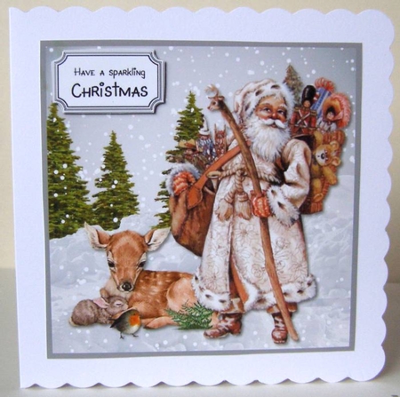 Vintage Christmas card topper by Margaret McCartney
