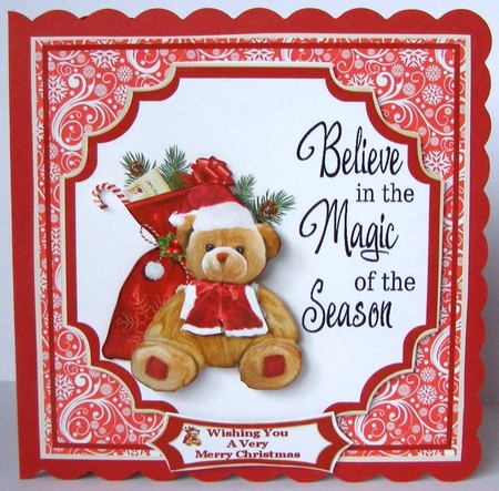 Christmas Teddy - 7x7 Mini Kit by Margaret McCartney