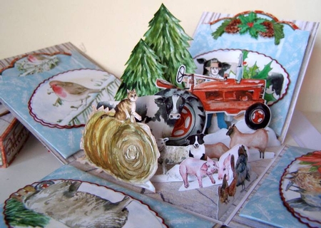 Winter on the Farm Exploding Box Surprise Kit. by Margaret McCartney