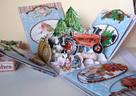 Winter on the Farm Exploding Box Surprise Kit. by Margaret McCartney