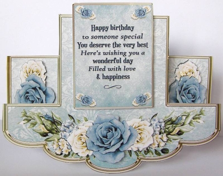 Blue Yellow Roses Stepper Card by Margaret McCartney
