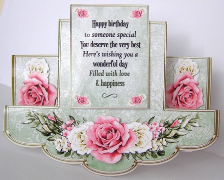 Pink Yellow Roses Stepper Card by Margaret McCartney