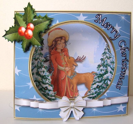 Christmas Spirit - Diorama Card by Margaret McCartney