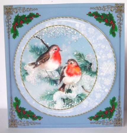 3 Blue snowflake frame card fronts/toppers 2 by Margaret McCartney