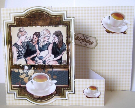 COFFEE WITH FRIENDS DECOUPAGE TOPPER by Margaret McCartney