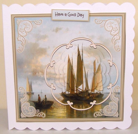 A fishing day 6x6 by Margaret McCartney