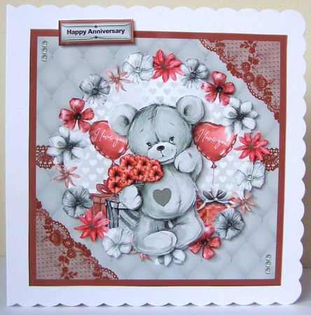 Bear Hugs Decoupage Mini Kit (Red) by Margaret McCartney