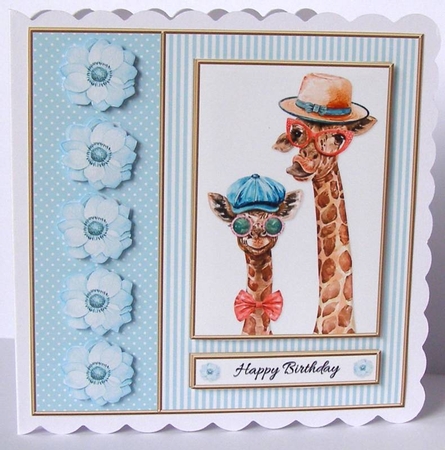 Cute Giraffes Birthday Topper by Margaret McCartney