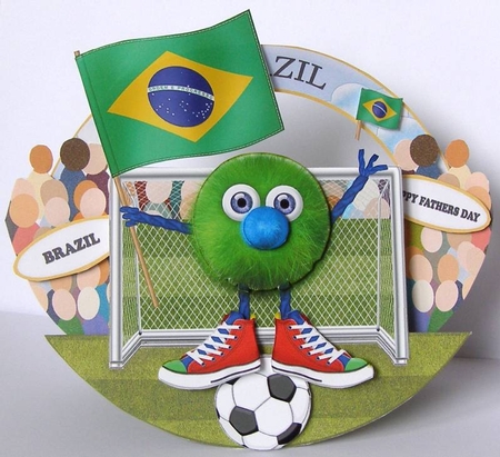World Soccer Fuzzy Fans BRAZIL by Margaret McCartney