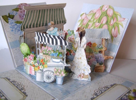 Vintage Flower Market Exploding Box Surprise Kit by Margaret McCartney