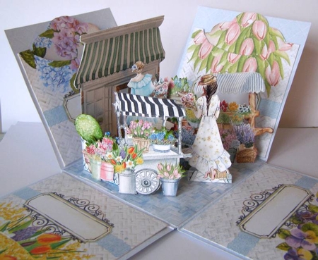 Vintage Flower Market Exploding Box Surprise Kit by Margaret McCartney