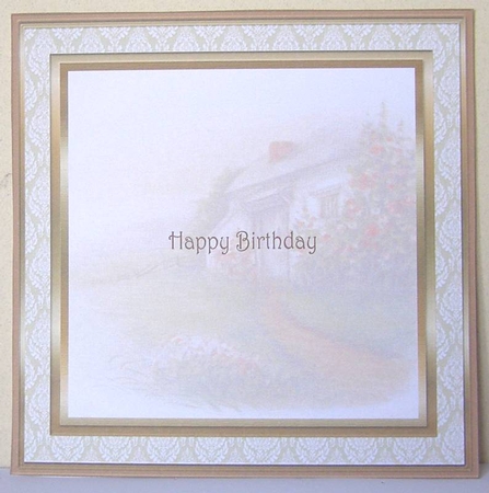 Vintage Cottage Scene 7x7ins Insert by Margaret McCartney
