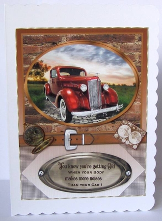 Framed vintage car card front 5(n) by Margaret McCartney