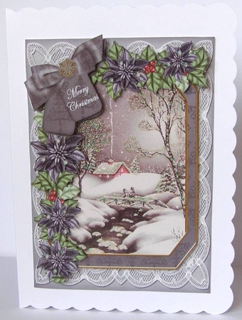 Winter Walk Merry Christmas 7x5in Fancy Lace Step by Step by Margaret McCartney