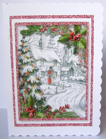 A5, Pink Christmas Wishes by Margaret McCartney