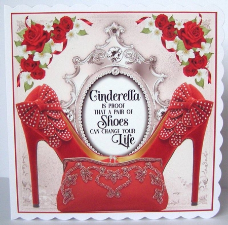 3 Red Cinderella card front/toppers(value sheet) by Margaret McCartney