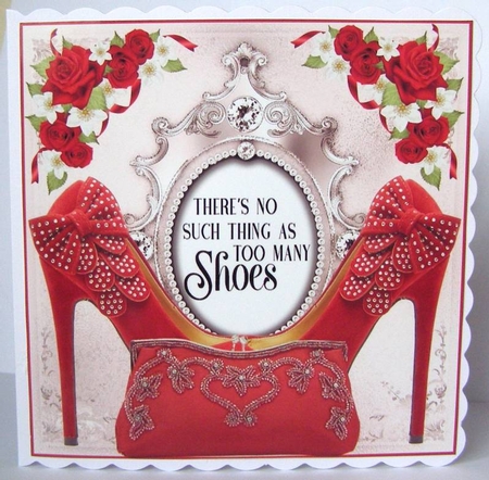 3 Red shoe theres no such card front/toppers(value sheet) by Margaret McCartney