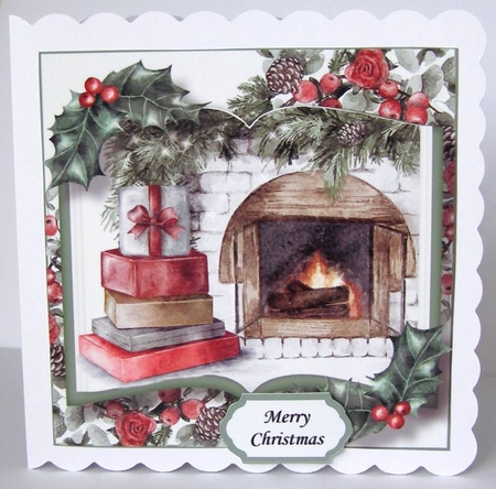 Christmas Open Book - Gifts At The Hearth 8x8 by Margaret McCartney