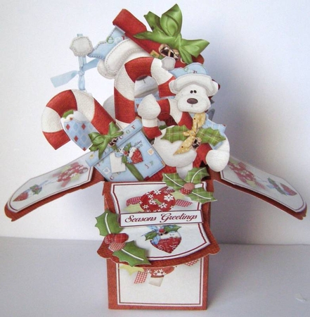 Beary Merry Christmas large Pop Up Box Bumper  Kit #1 by Margaret McCartney