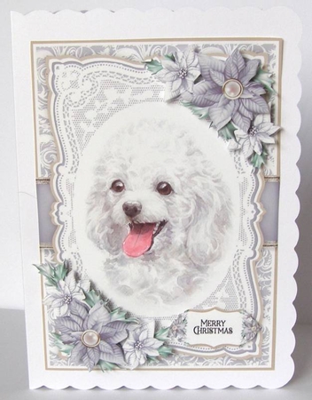 Poodle Dog Portrait Christmas Mini Kit by Margaret McCartney