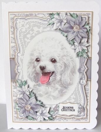 Poodle Dog Portrait Christmas Mini Kit by Margaret McCartney