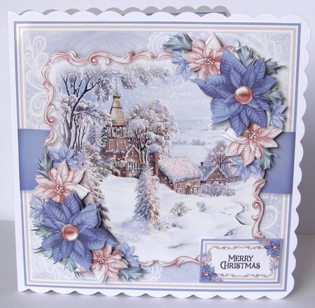 Snow Landscape and Poinsettias Mini Kit 2 by Margaret McCartney