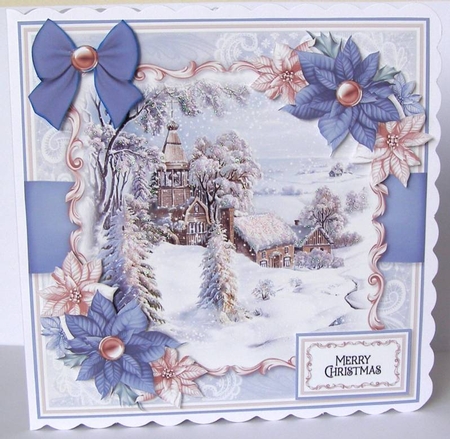 Snow Landscape and Poinsettias Mini Kit 2 by Margaret McCartney