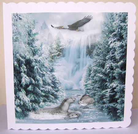 otters at the falls by Margaret McCartney