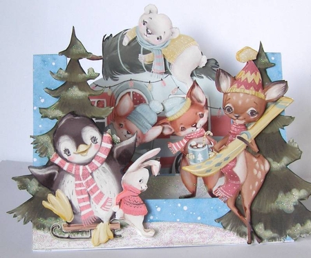 Its a Jolly Holly-Day 2 Centre Stepper Card by Margaret McCartney
